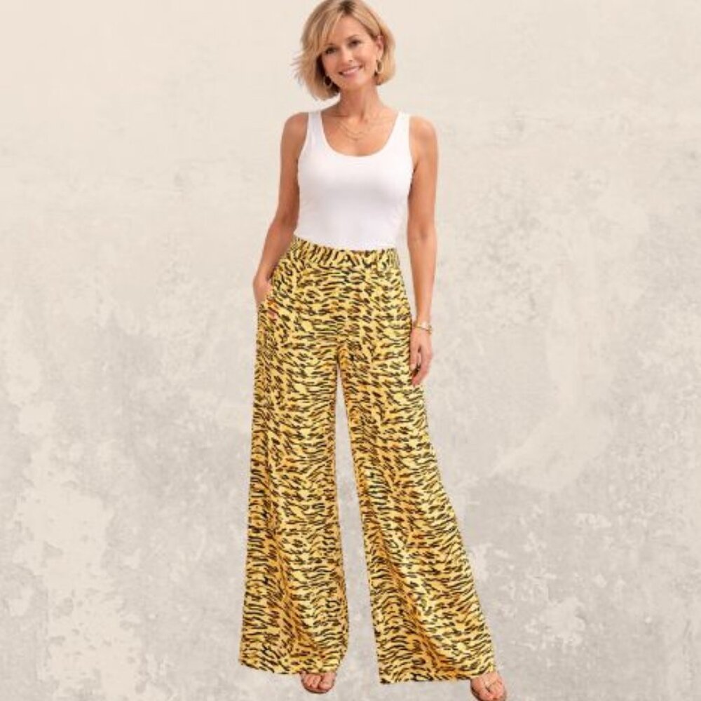 Women high rise palazzo pants zebra unmarked